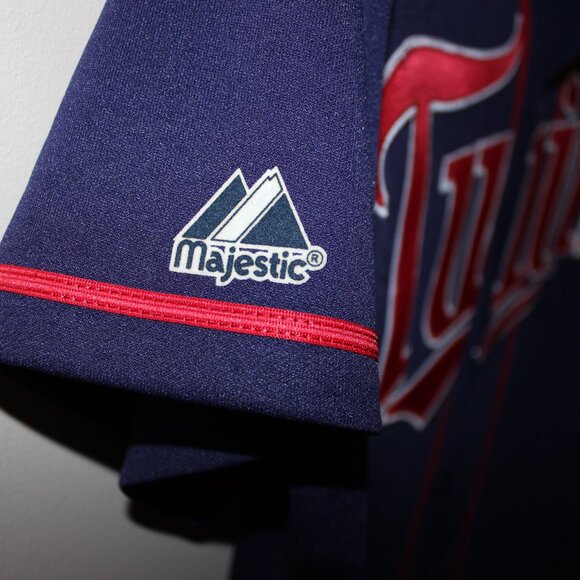 3/188❤️mint vintage Majestic Minnesota Twins navy baseball jersey MLB USA made - Picture 6 of 11